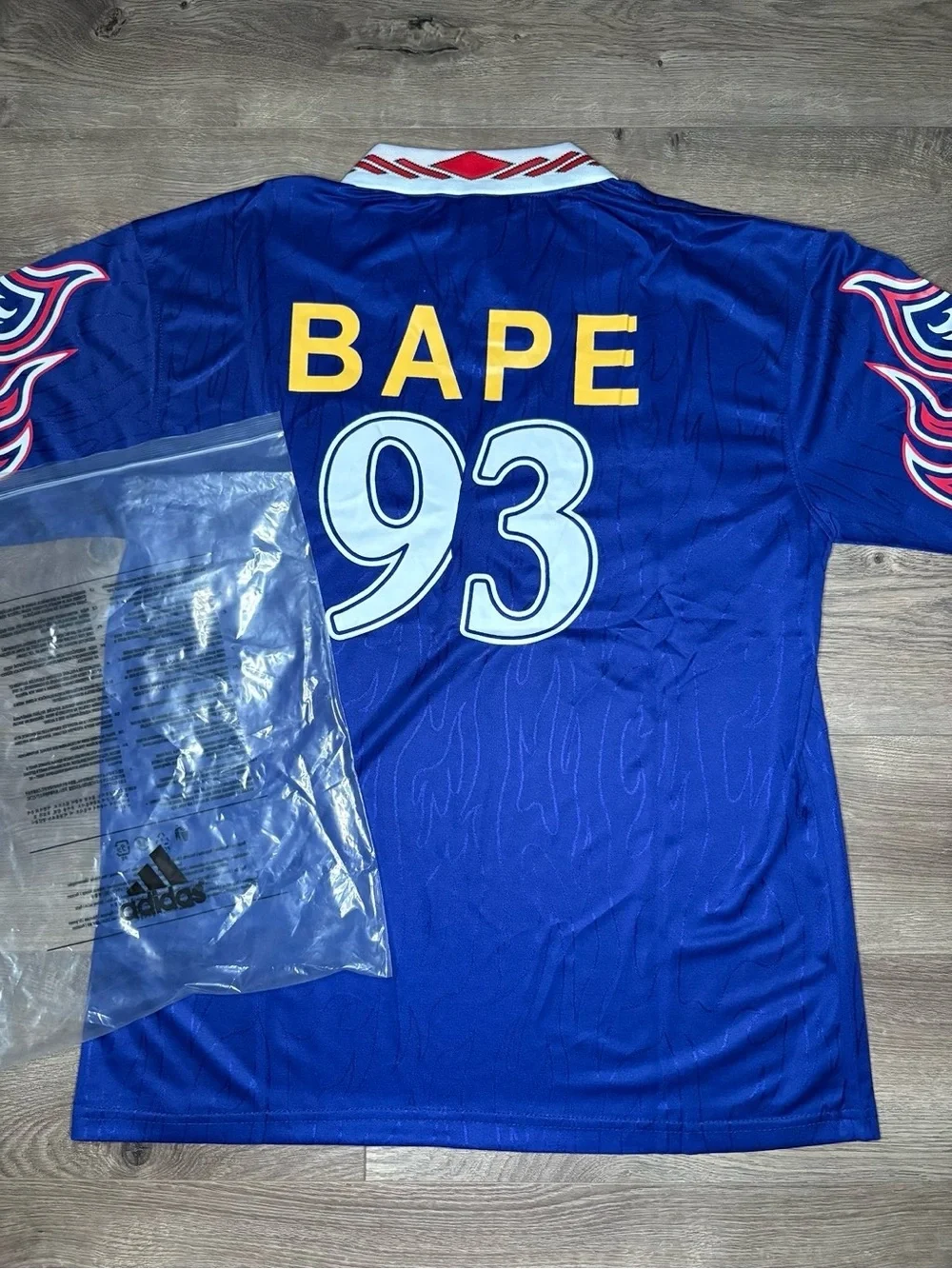 adidas SIZE M Men’s Royal Blue Football Jersey with White & Red Trim